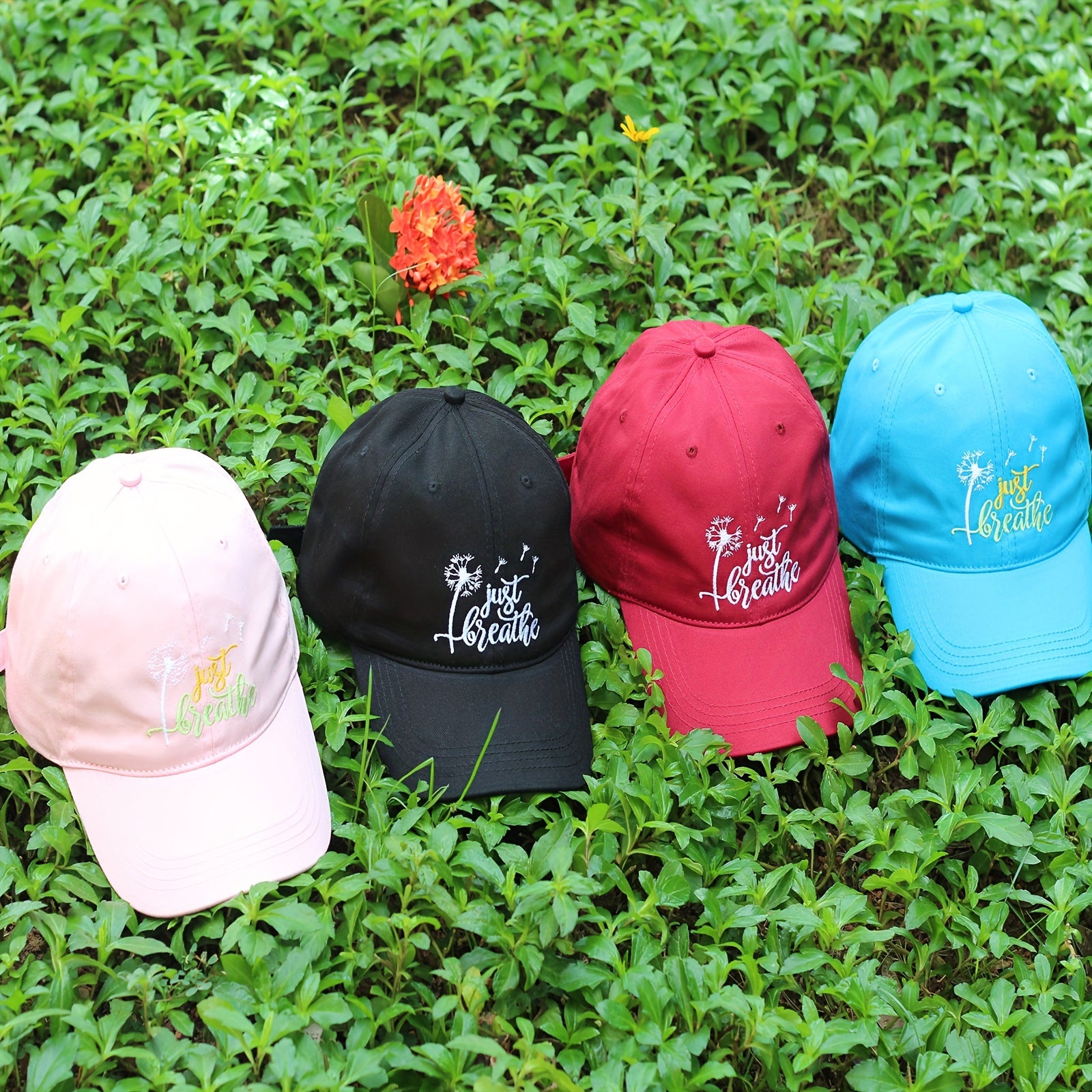 Just Breathe Embroidered Casual Baseball Cap Soft Outdoors Hat
