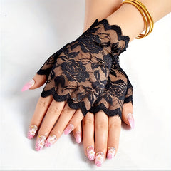 Women's Lace Wedding Gloves UV Protection Short Decoration Gloves