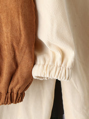 Boy's Corduroy Zipper Hoodie & Sweatpants Set for Spring Fall