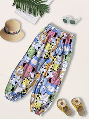 Kids Girls Harem Pants Casual Animal Pattern Joggers
