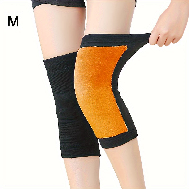 Thickened Golden Velvet Knee Pads for Warmth and Protection