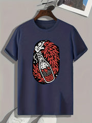 Bottle Print Men's Graphic T shirt Casual Comfy Tees For Summer