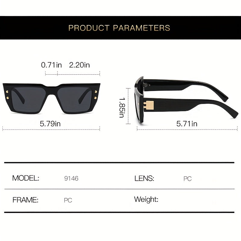 Y2K Cat Eye Sunglasses Rivet UV400 Sun Shades