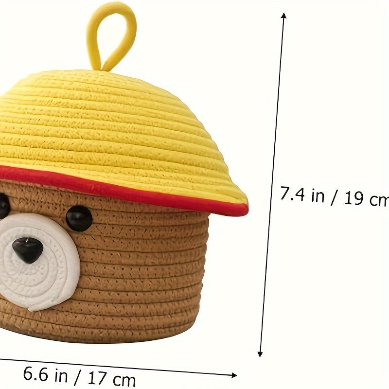 Bear Storage Basket Dog Toy Office Shopping Cotton Rope