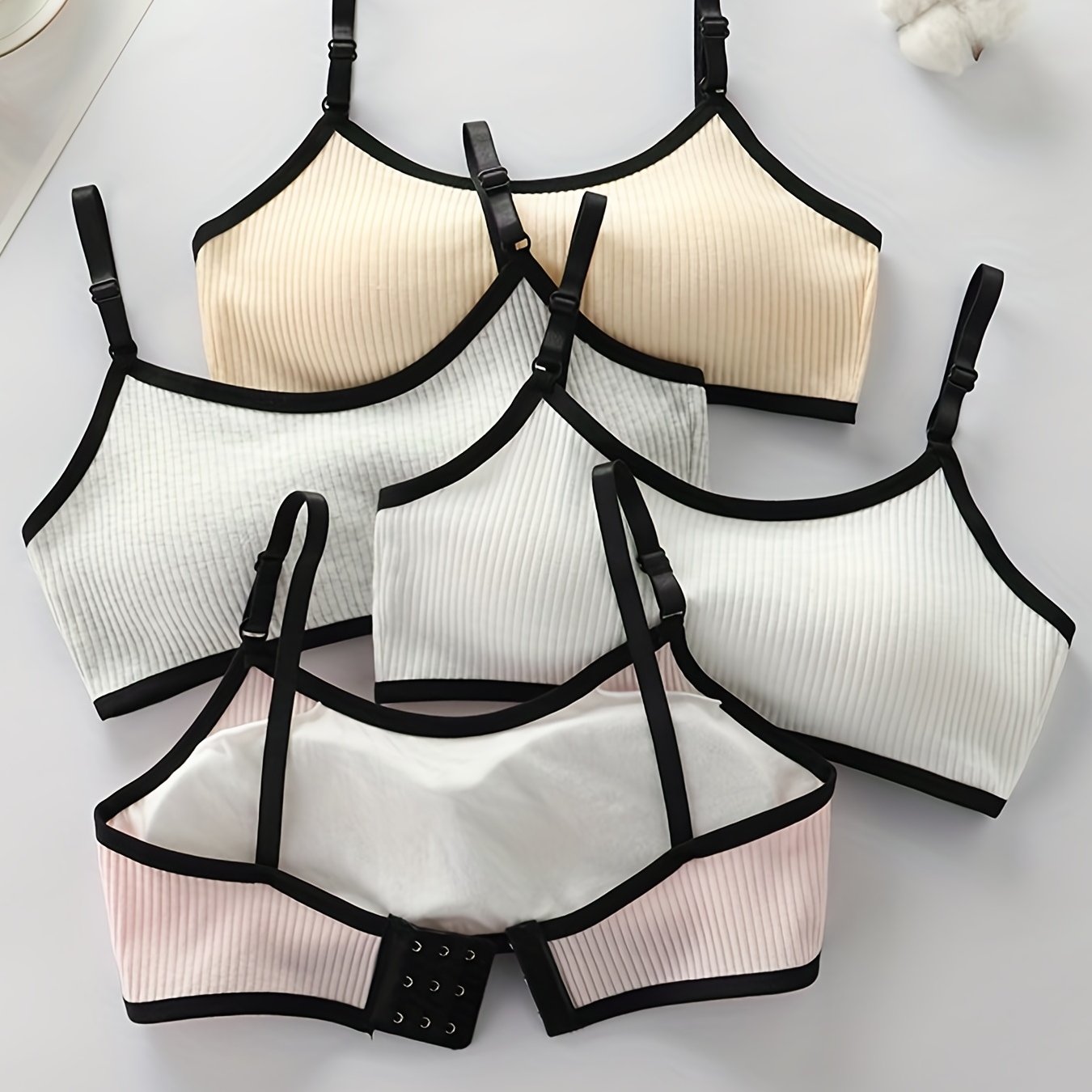 4pcs Adjustable Vest Bra for Middle & High School Girls