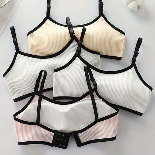 4pcs Adjustable Vest Bra for Middle & High School Girls