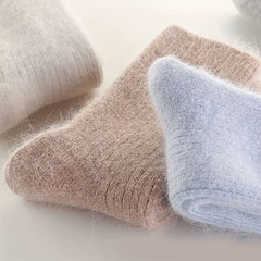 2 Pairs Fuzzy Socks Warm & Cozy Mid Tube Stockings