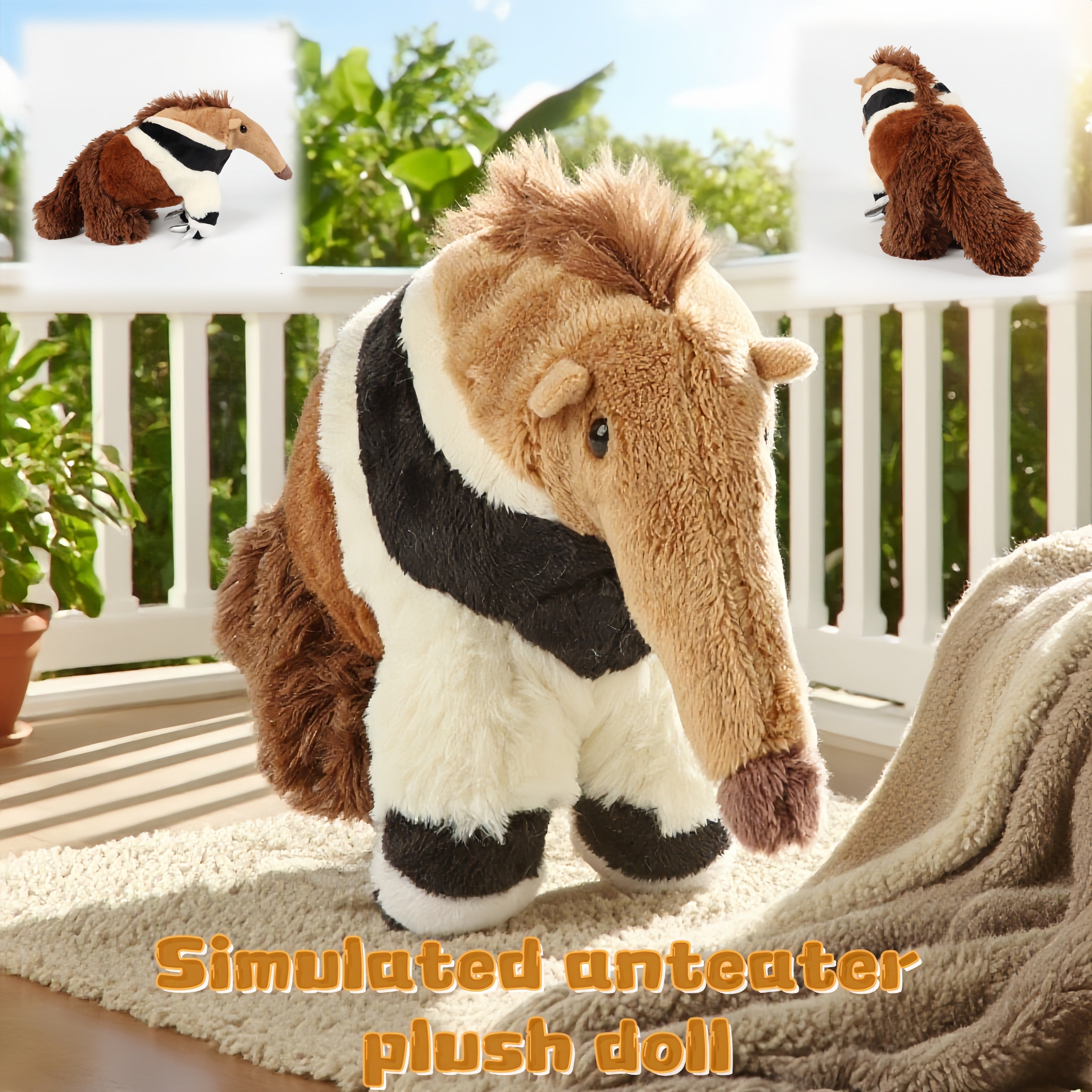 Adorable Anteater Plush Doll Soft Fur Perfect Gift Friends & Family
