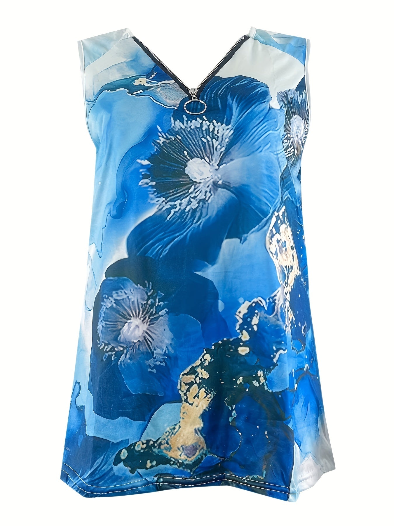 Random Print Sleeveless Top for Women