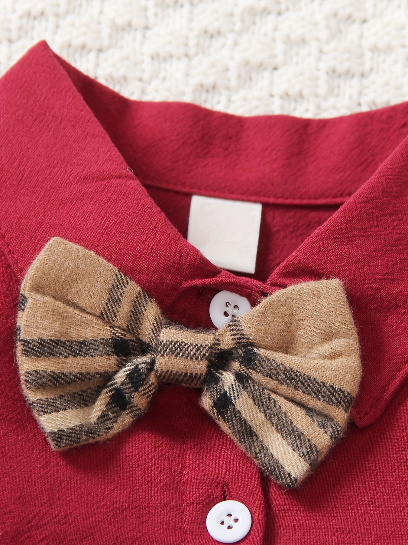 Toddler Boy's Gentlemen Bowtie Shirt & Plaid Shorts Set