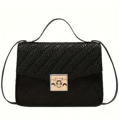 Stylish Faux Leather Crossbody Bag Small Shoulder Bag Pink Green