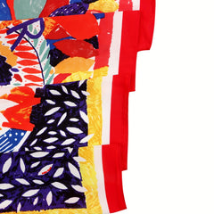 70cm Red Graffiti Print Bandana Silk Square Scarf Neckerchief Head Wraps