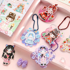 Adorable Girl Dress up Stickers for Crafts & Decoration