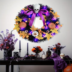 Halloween Wreath Ghost Pumpkin Horror Hanging Pendant Skeleton