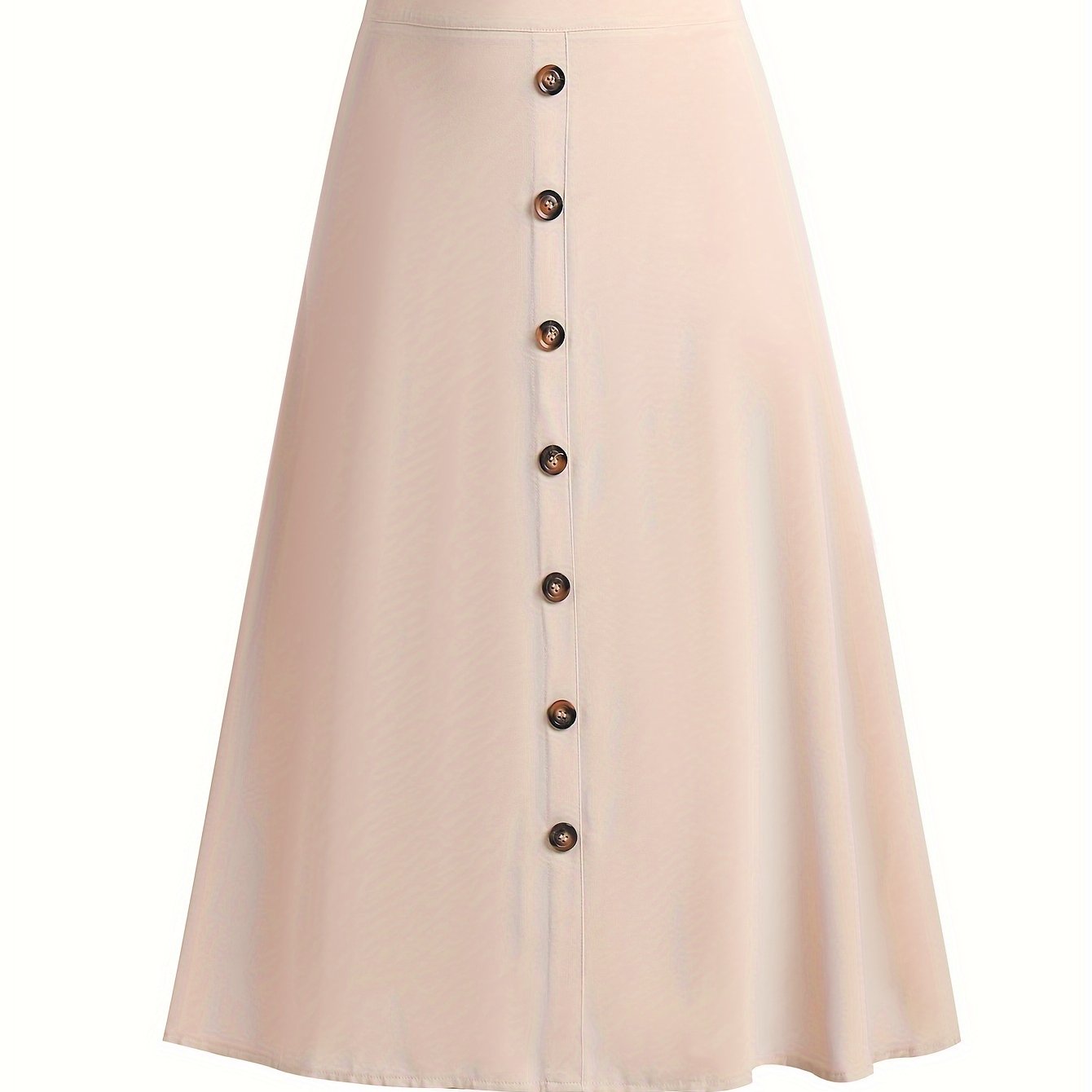 Women's Solid Button High Rise Maxi Skirt
