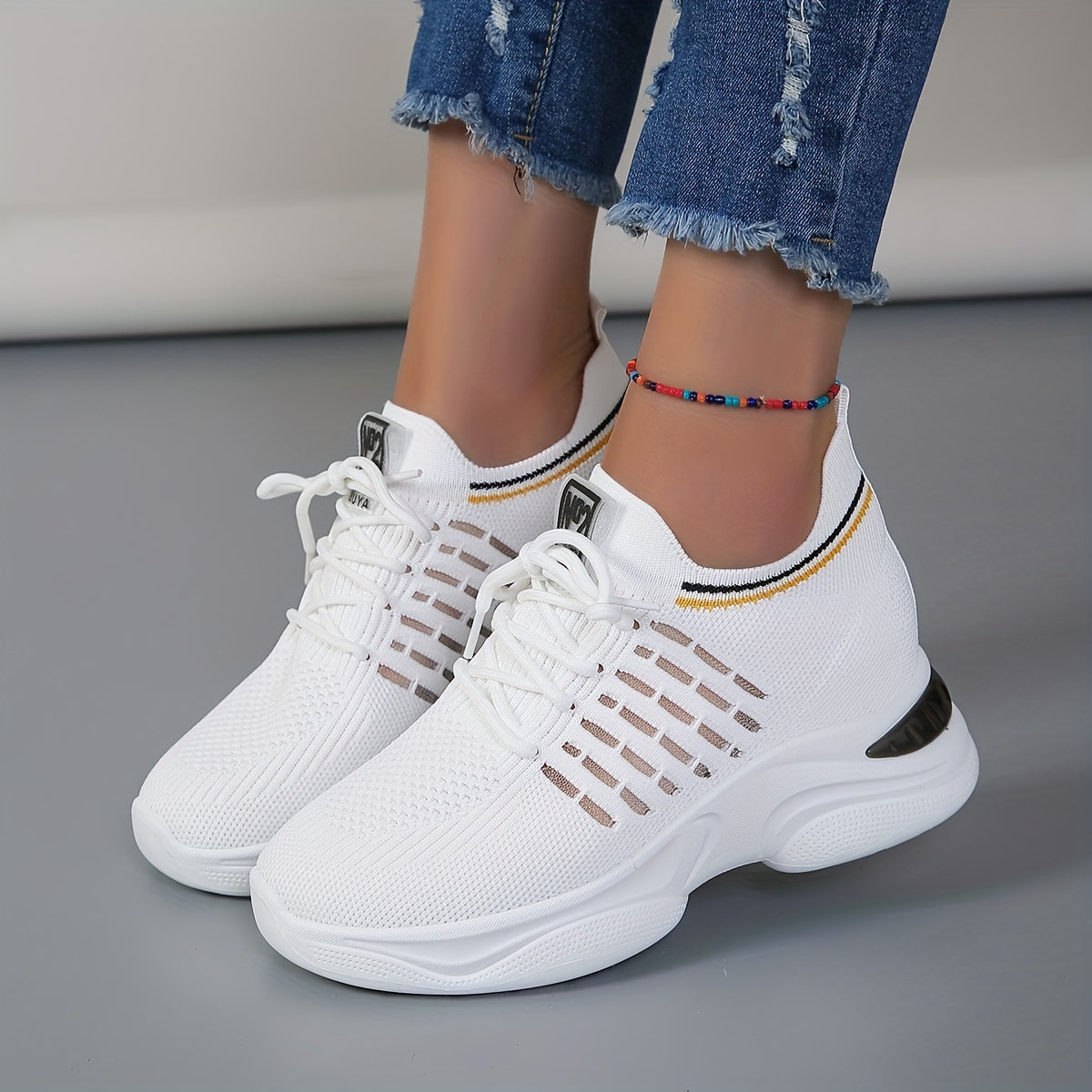 Women's Mesh Chunky Sneakers Lace Up Outdoor Shoes
