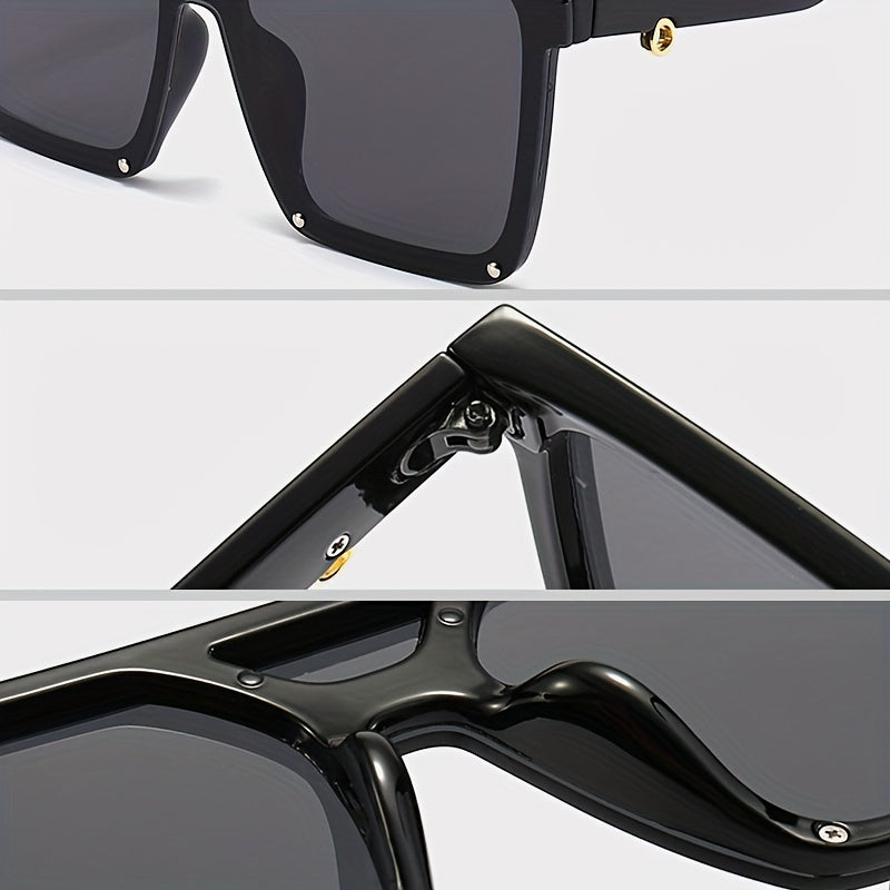 Y2K Multicolor Oversized Sunglasses Men's Rectangular Glasses