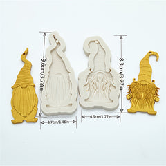 2pc Santa Claus Silicone Molds for Christmas Gnomes Cake