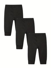 3pcs Toddler Baby Comfy Stretchy Cropped Pants