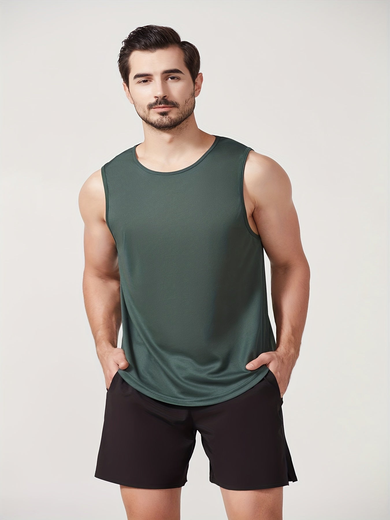 Men's Quick Dry Tank Top Stretch Sleeveless Shirt for Workout Fitness