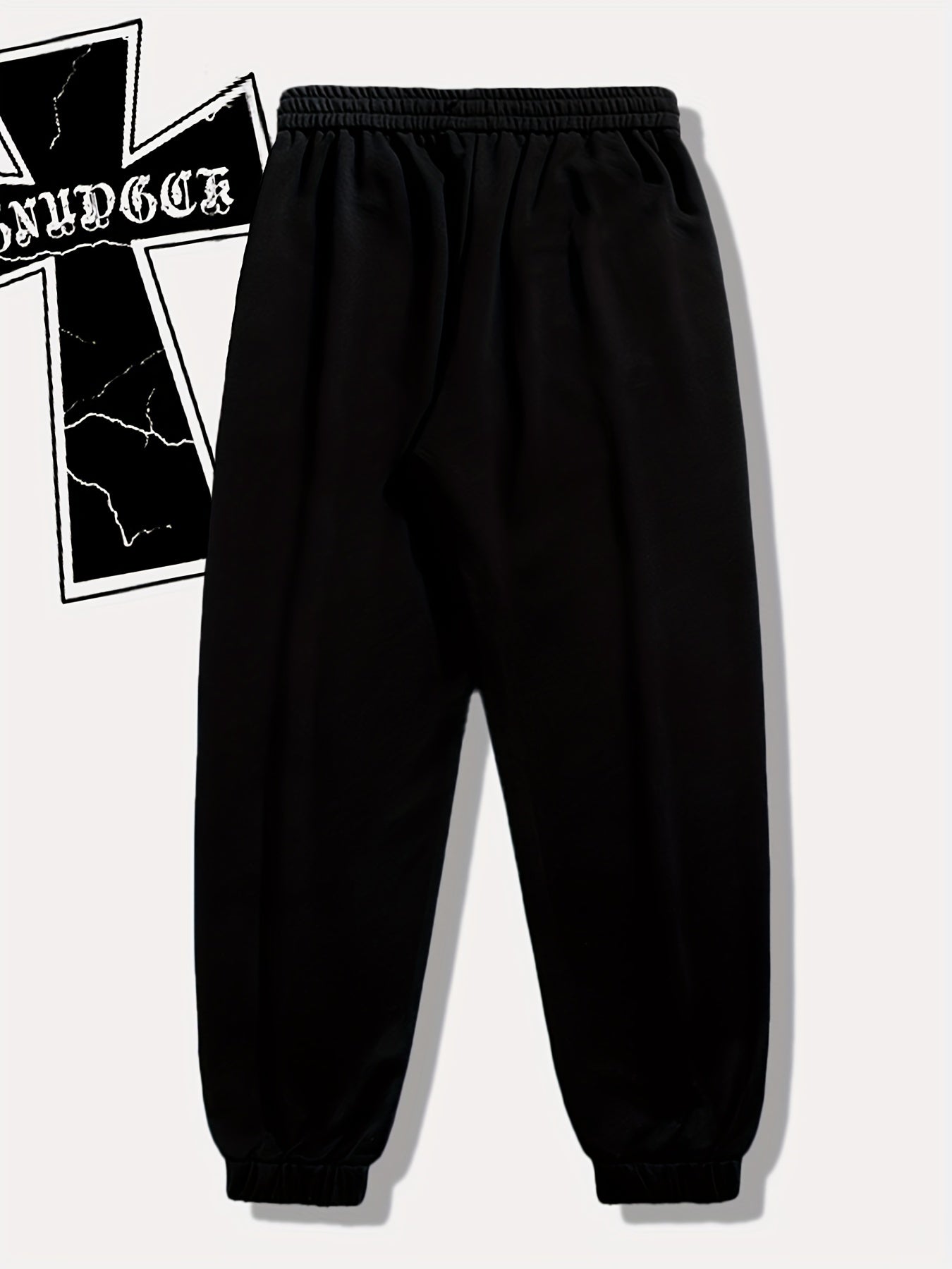 Pattern Print Drawstring Sweatpants Loose Fit Casual Joggers