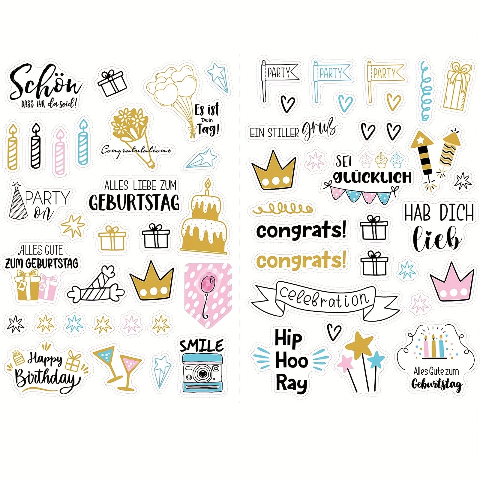 225pcs Cartoon Tattoo Stickers for Guest Book and Party Decor