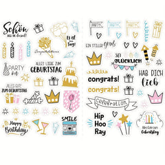 225pcs Cartoon Tattoo Stickers for Guest Book and Party Decor