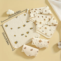 Soft Pattern Face Towel 9.84x9.84in Quick Drying Wash Cloth