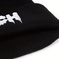Halloween Witch Punk Hat Embroidered Knitted Warm Hat