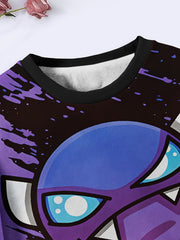 Girls Cartoon Monster Long Sleeve Sweatshirt Spring Fall Sports Gift