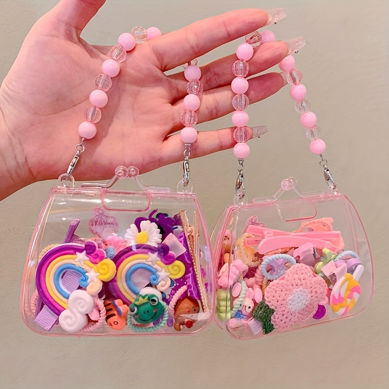 24pcs Fruits Flowers Rainbow Hair Clip Set for Girls