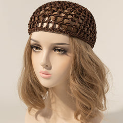 Mesh Crochet Hair Net Rayon Knit Snood Hat for Women Hairnet Snoods Cover