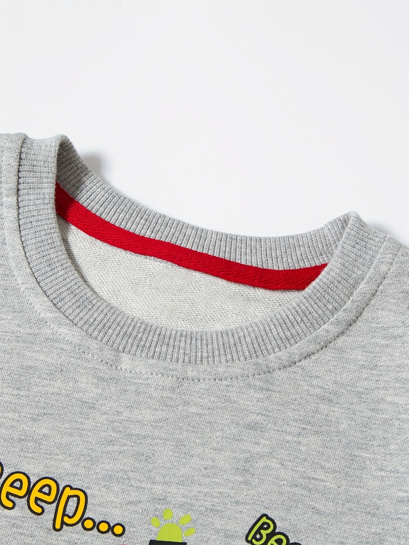 Boys Cartoon Car Print Crewneck Sweatshirt