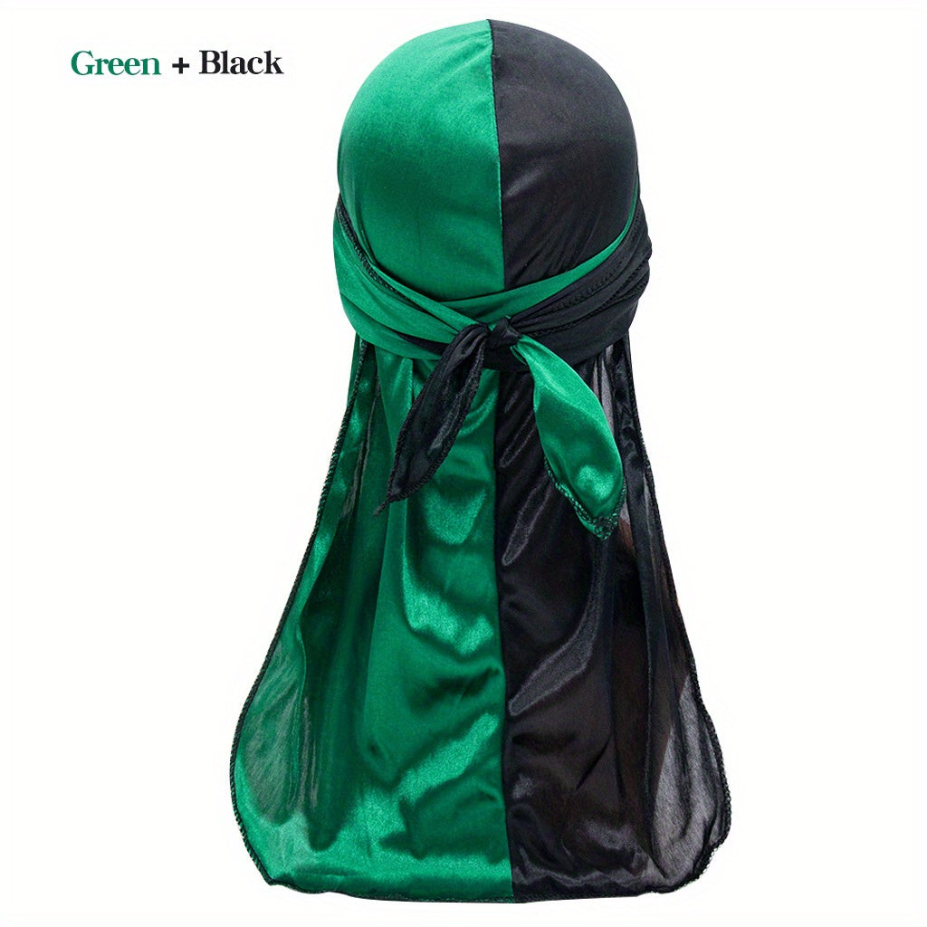 Silk Satin Braided Pirate Hat Long Tail Durag Turban