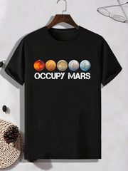 Men's Planet Print T shirt - Stretch Breathable Tee