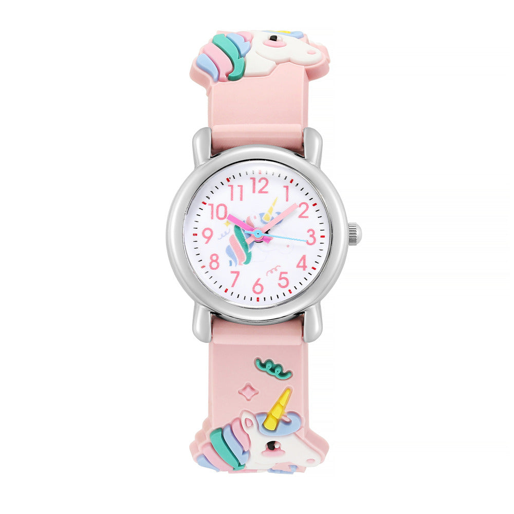 Girls Cartoon Quartz Watch Unicorn Ice Cream Print Gift