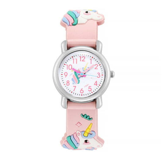 Girls Cartoon Quartz Watch Unicorn Ice Cream Print Gift