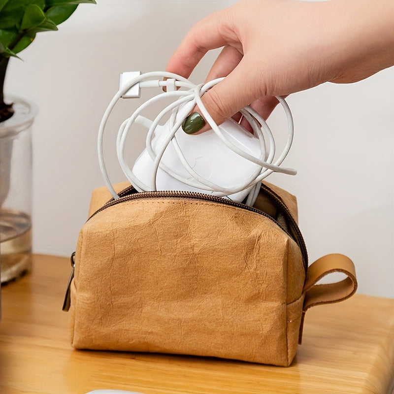 Minimalist Data Cable Pouch Zipper Electronic Accessories Bag