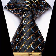 Men's Formal Silk Paisley Necktie Clip For Party Wedding