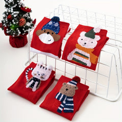 4 Pairs Cute Cartoon Pattern Socks for Women