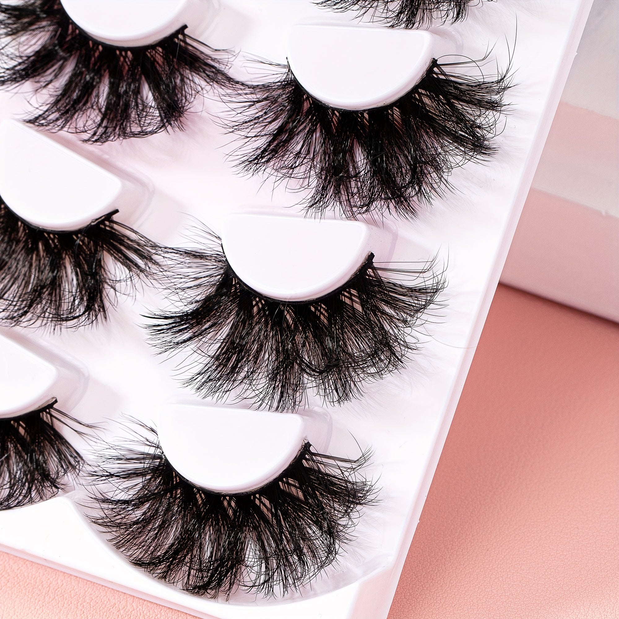 4 Pairs Fluffy Soft Cat Eye Faux Mink Hair False Eyelashes