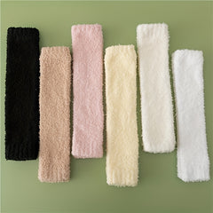 6 Pairs Fuzzy Leg Warmers Warm & Comfy Plush Socks Women's Stockings
