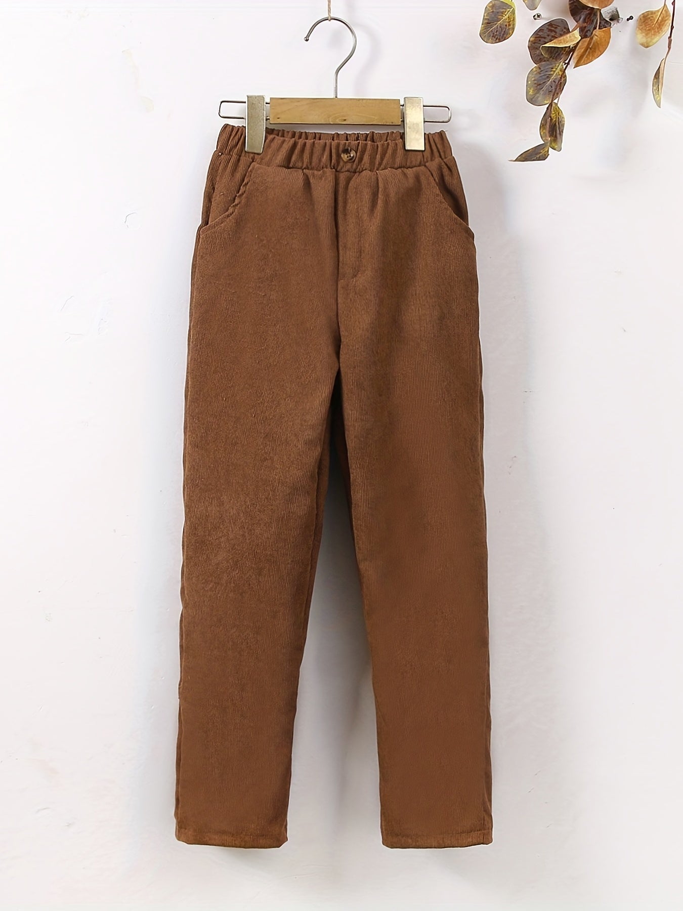 Boys Soft Corduroy Long Pants with Pocket