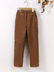 Boys Soft Corduroy Long Pants with Pocket