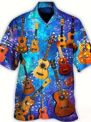 Flamingo Cowboy All Over Print Men's Casual Hawaiian Shirt