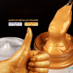 Metallic Acrylic Paint 100ml 3 38oz Bottles Rich Pigments Non Toxic Paint