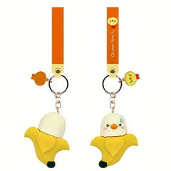 Cartoon Chicken Dll Keychain Bag Car Key Pendant Halloween Gift