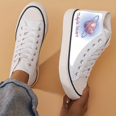 Fantasy Heart Print High Top Canvas Sneakers