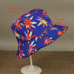 Maple Leaf Print Bucket Hat Sun Protection Outdoor Hat