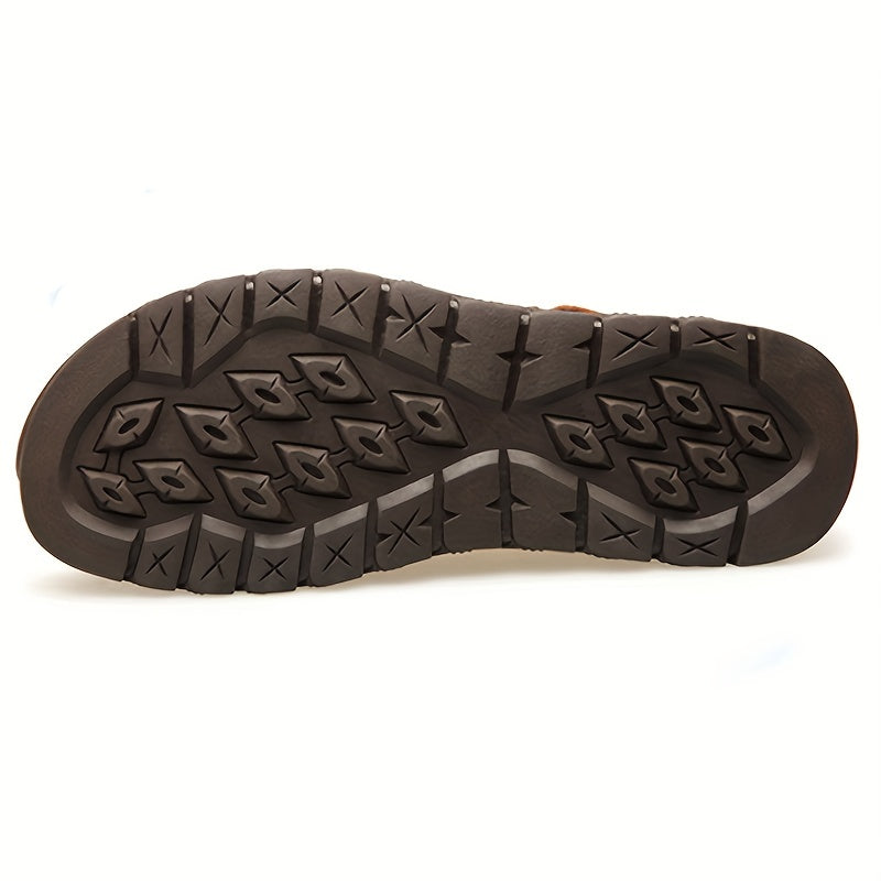 LAORENTOU Men's Leather Sandals Breathable Soft Sole Summer Shoes